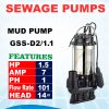 Golden Sewage Pump 1.5 HP – Model GSS-D2/1.1